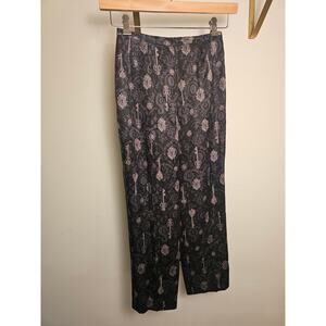 Silk Petite Key Pattern Dress Pants